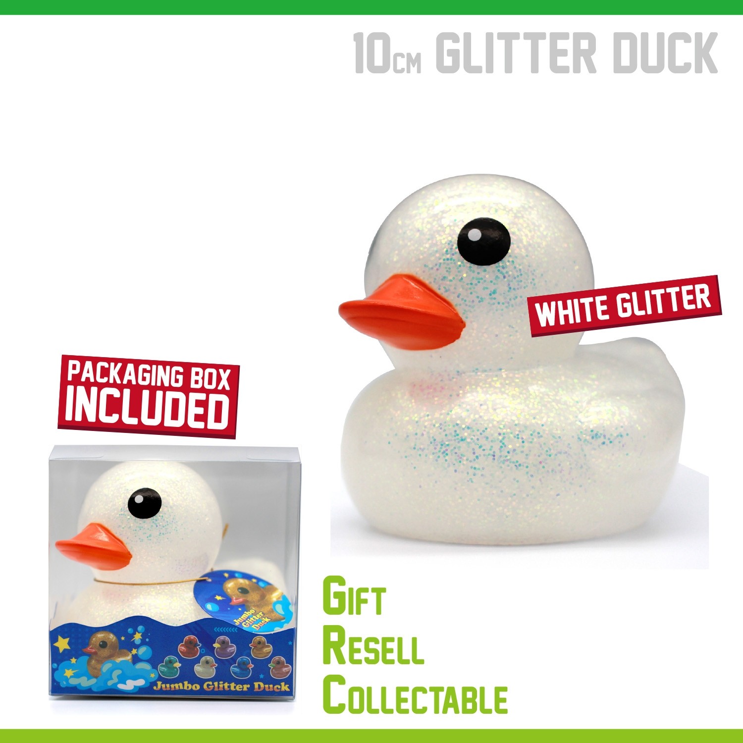 10cm Glitter Duck Blister Set