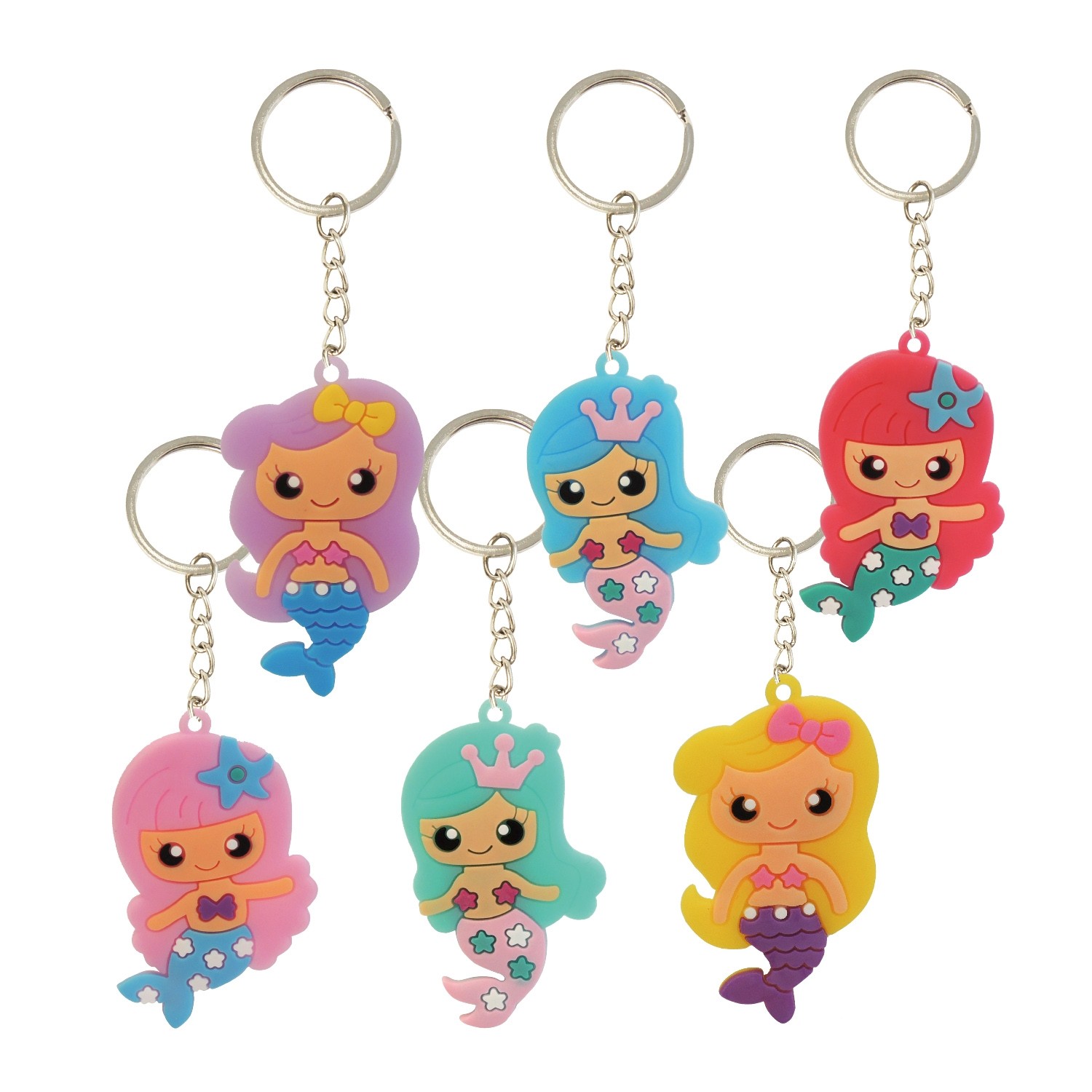 2D PVC Mermaid Keychain 