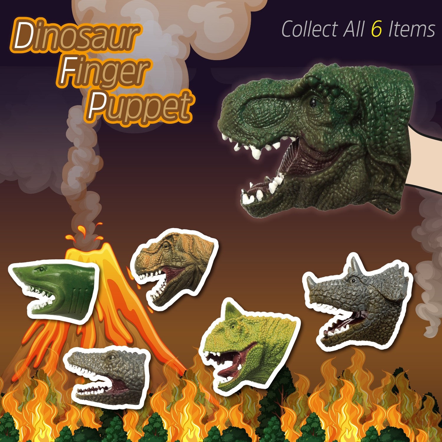 Dinosaur Finger Puppet - Boy's Toys - Products - Forever Shiny Limited,  specialize in small & vending toys