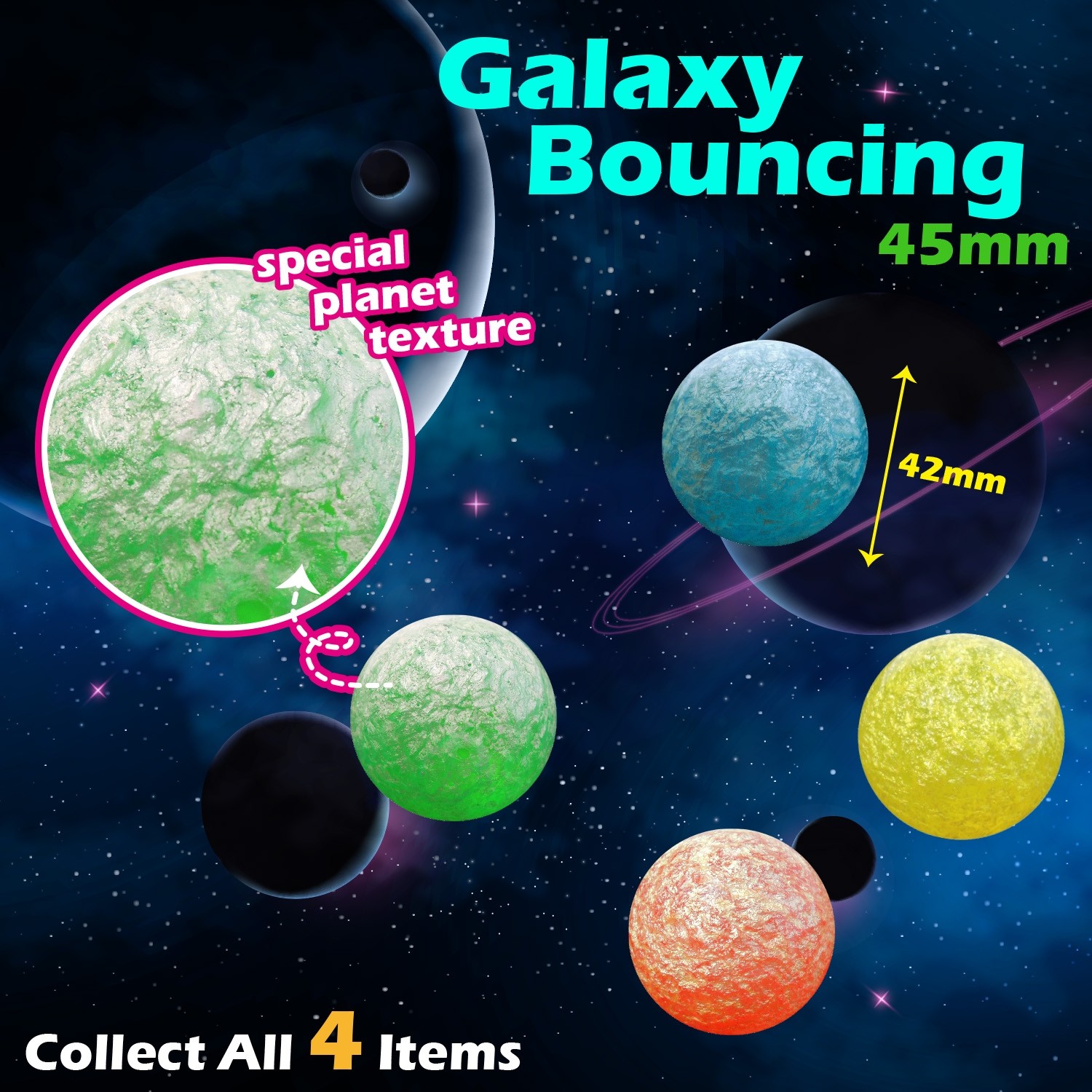 Galaxy Bouncing Ball 45mm