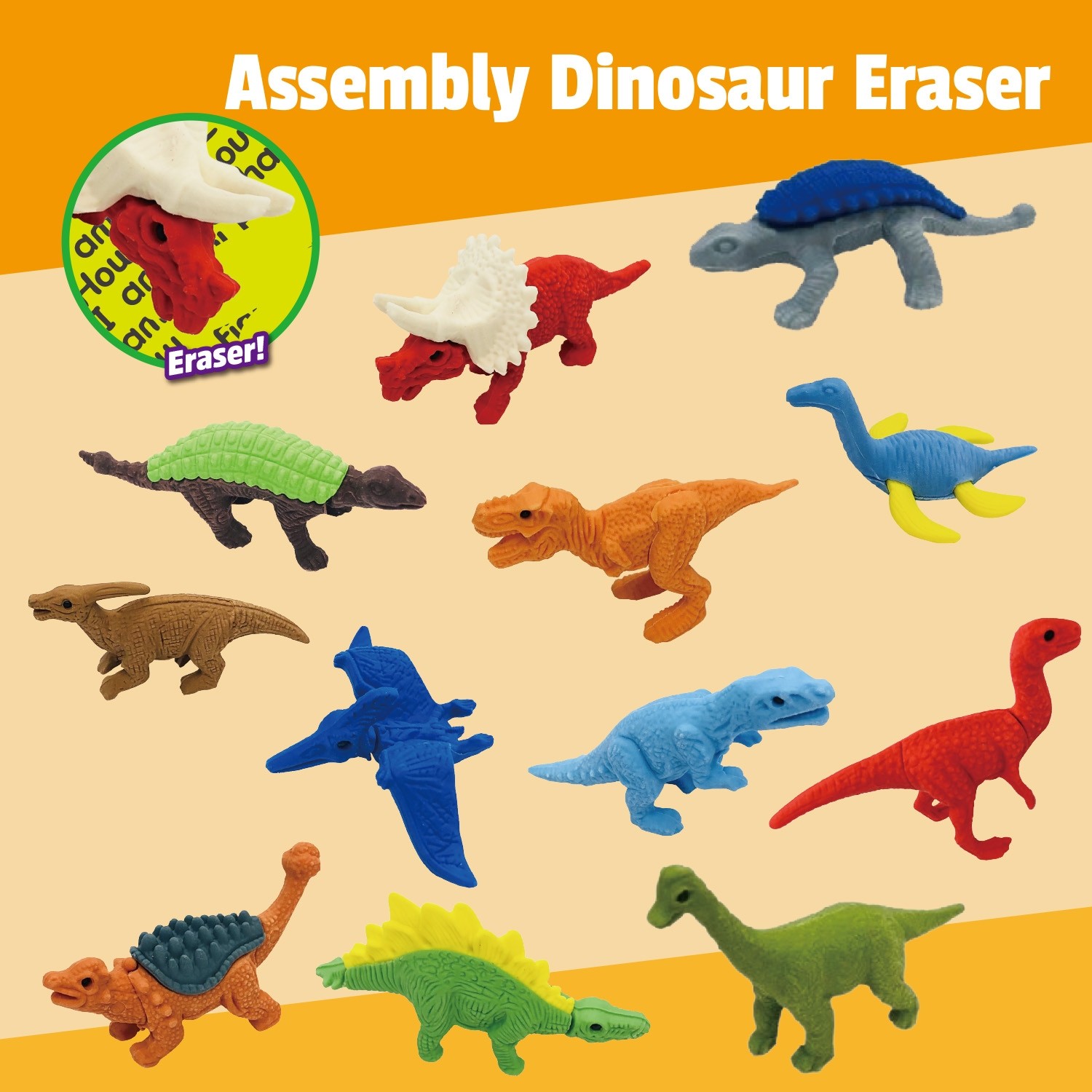 Assembly Dinosaur Eraser