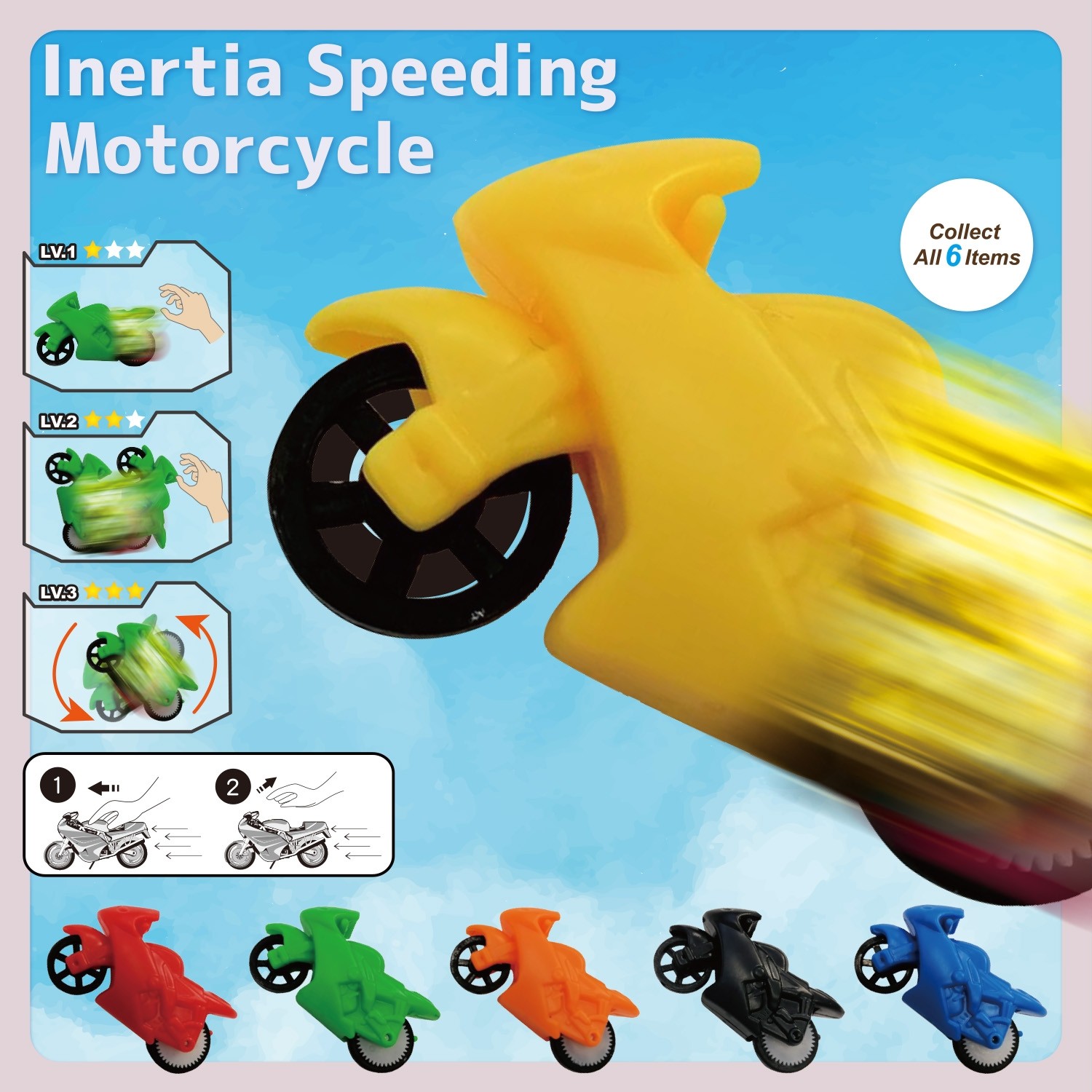 Inertia Speeding Motorcycle (No printing)
