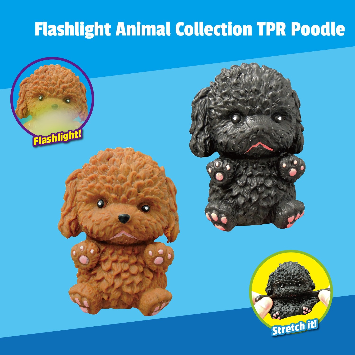 "Flashlight Animal Collection" TPR Poodle