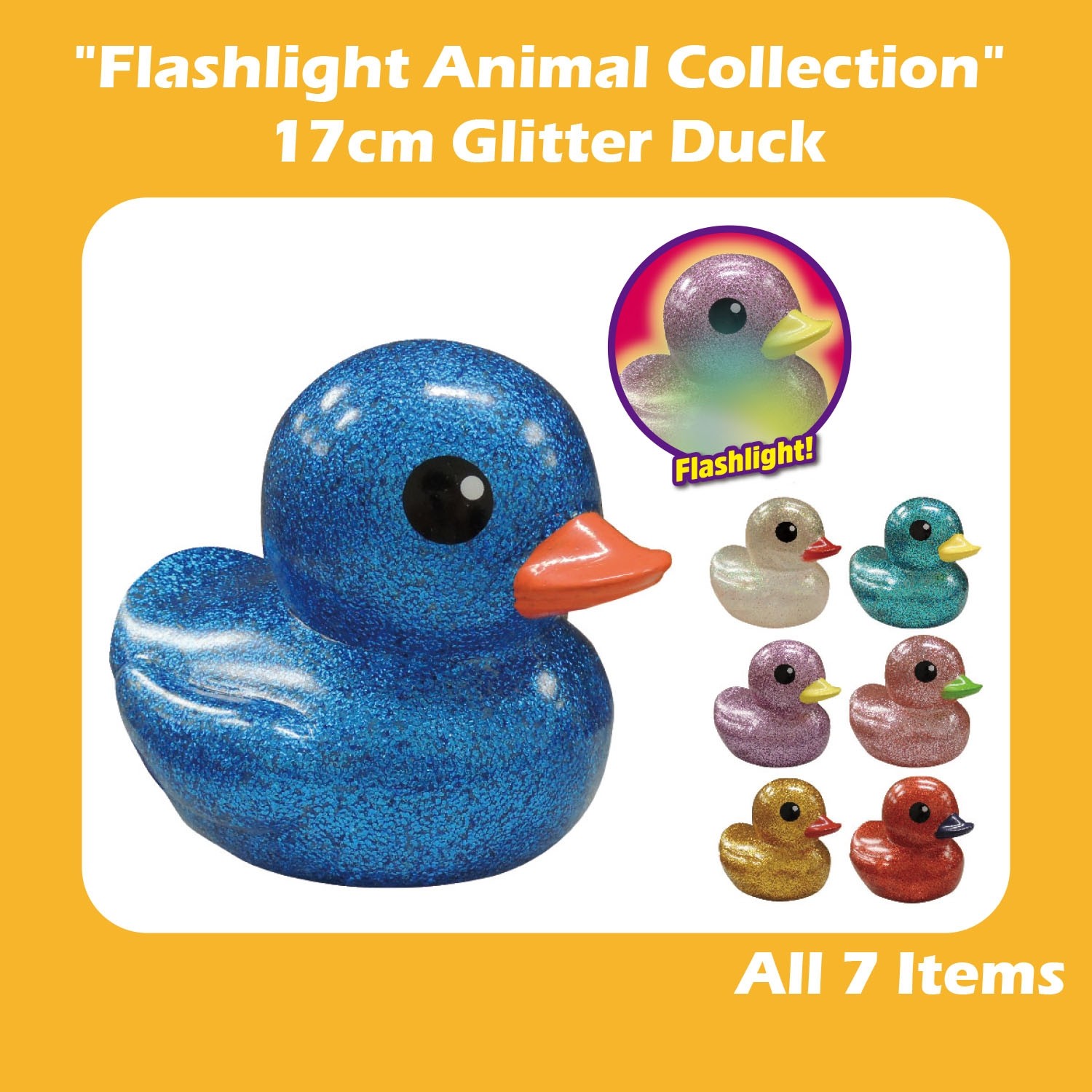 "Flashlight Animal Collection" 17cm Glitter Duck