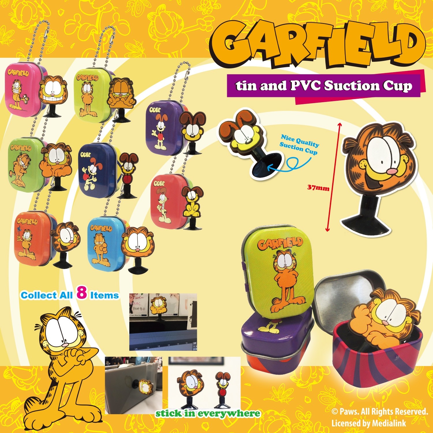 Garfield Tin Box & PVC Suction Cup