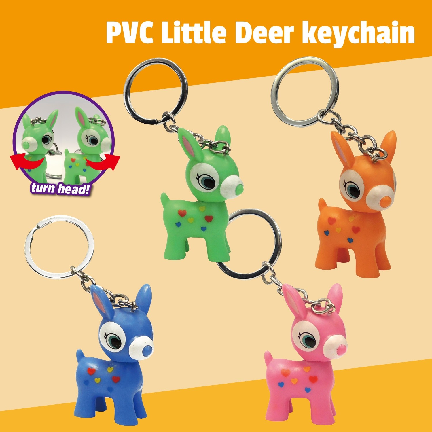 PVC Little Deer Keychain