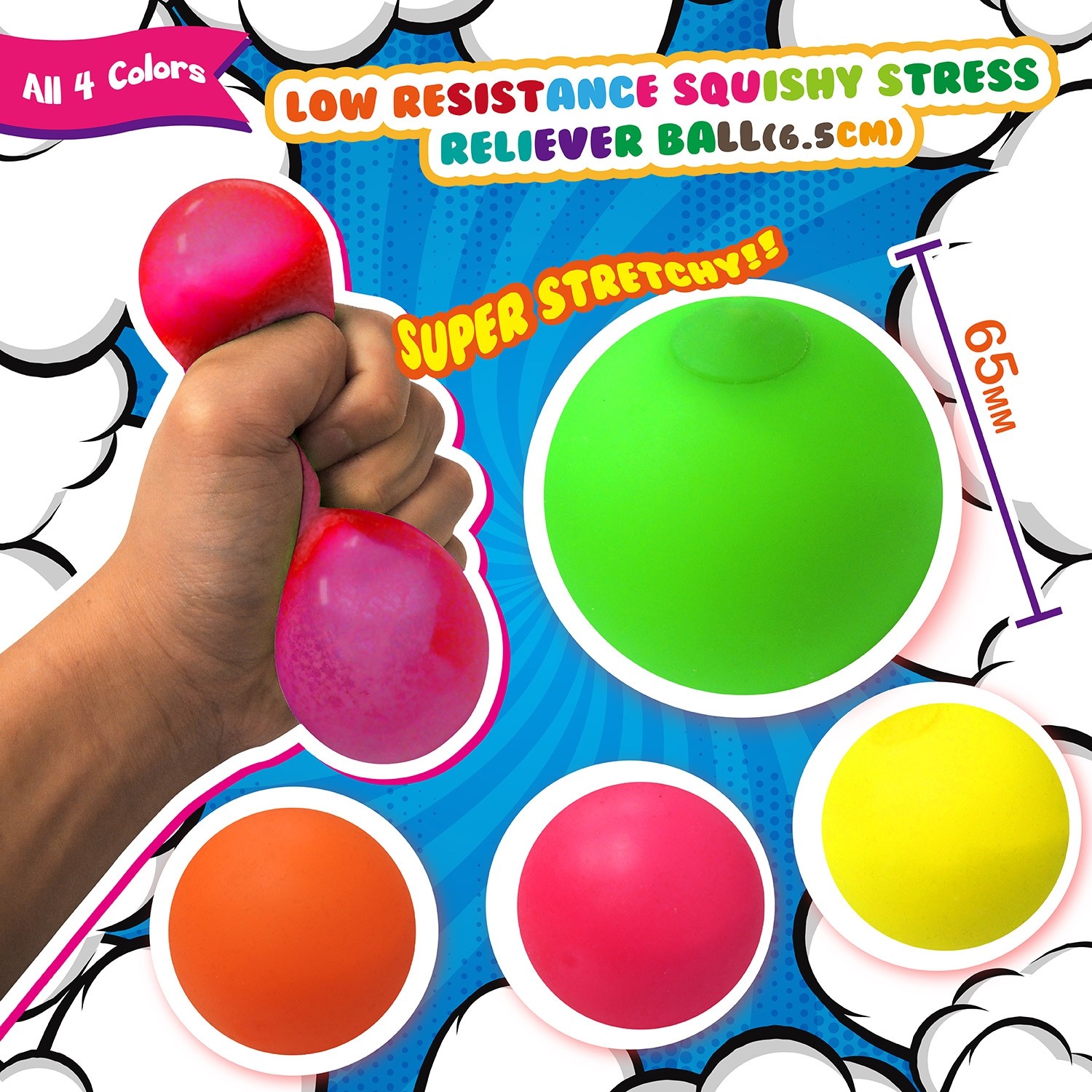 Low Resistance Squishy Stress Reliever Ball (6.5cm)