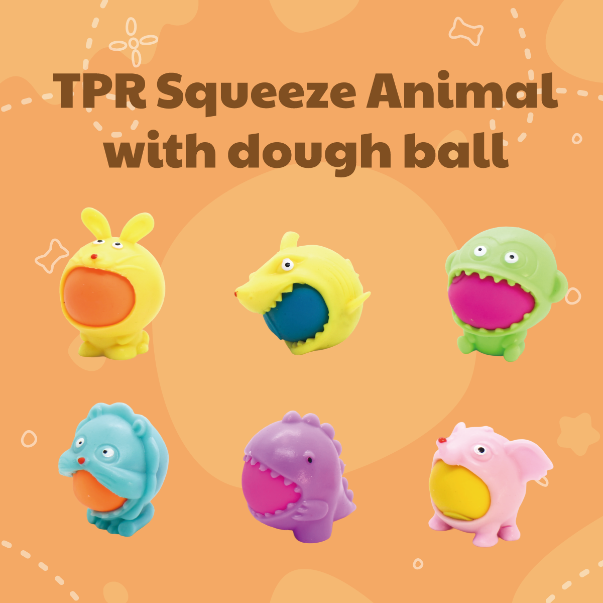 TPR Squeeze Animal with Dough Ball