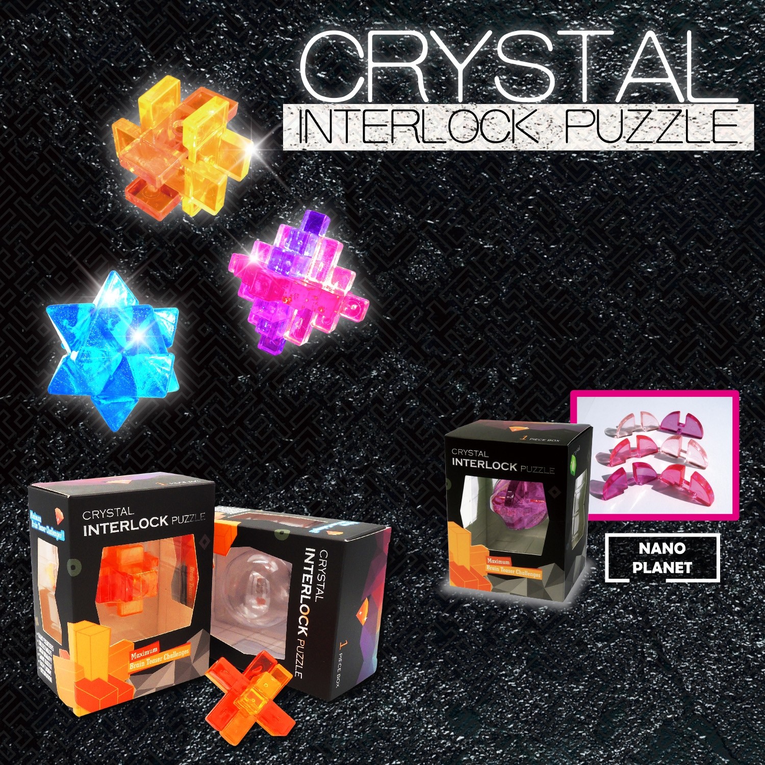 Crystal Interlock Puzzle Box Set