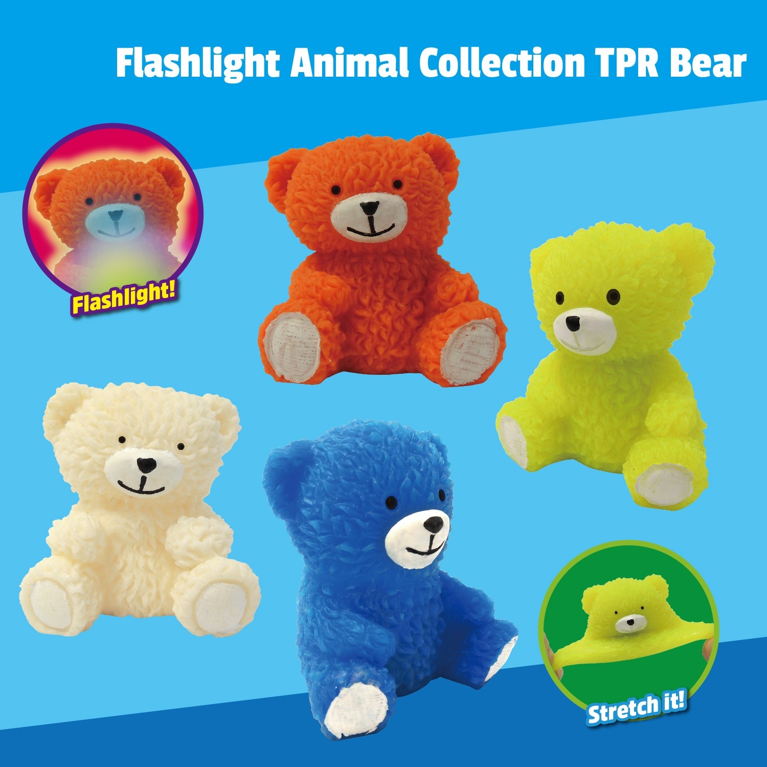 "Flashlight Animal Collection“ 7cm TPR Bear