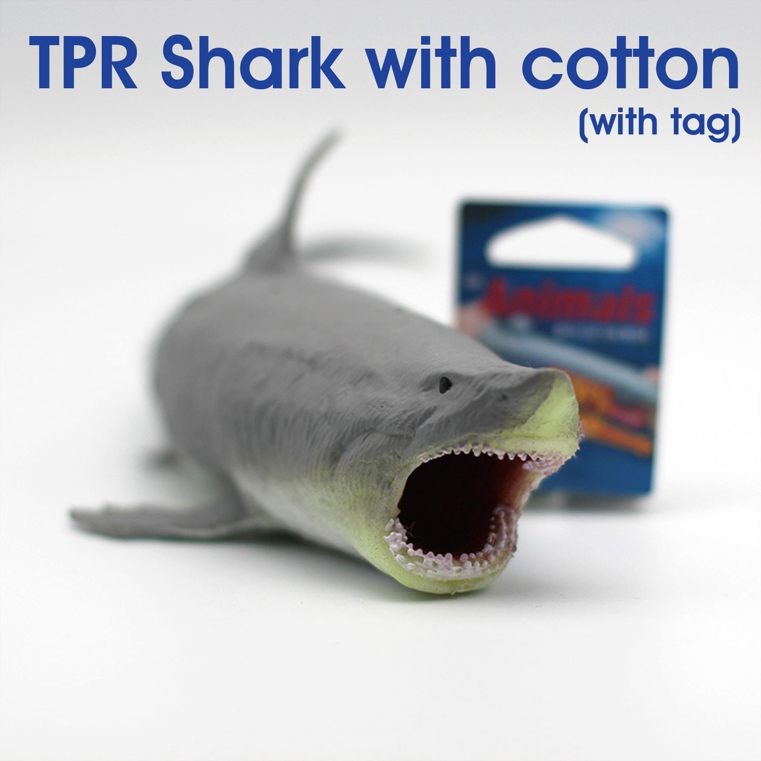 TPR Shark with cotton with tag - Products - Forever Shiny Limited,  specialize in small & vending toys