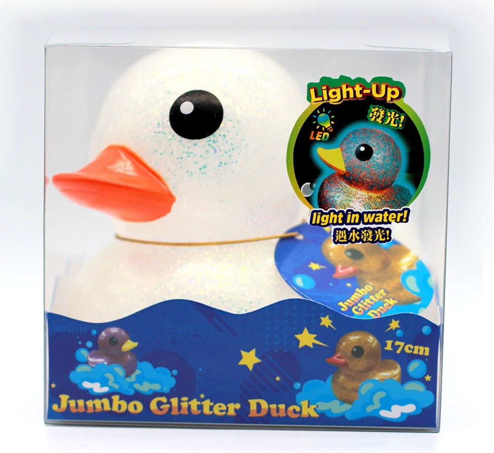 "Flashlight Animal Collection" 17cm Glitter Duck Blister Set