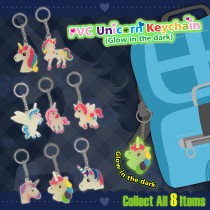  PVC Unicorn Keychain (Glow in the dark)