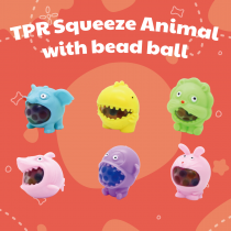 TPR Squeeze Animal with Bead Ball