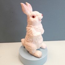 15cm TPR Rabbit With Cotton - white